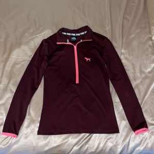 Pink Ultimate Maroon Half Zip Workout Sweater